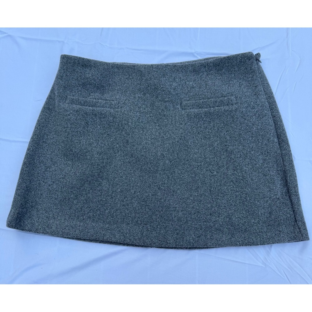 A New Day Grey Marl A-Line Mini Skirt Size 12 Heathered Career Casual Lined NEW